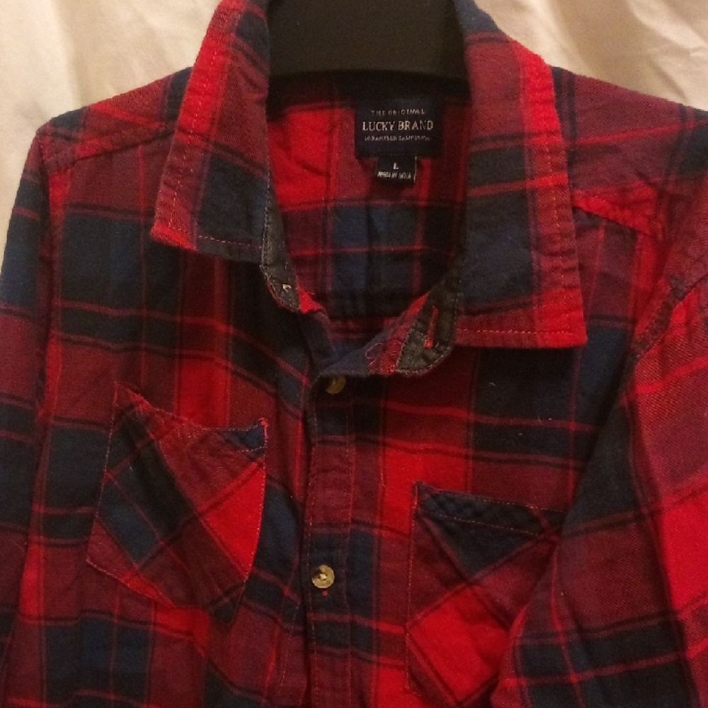 Lucky Brand Red Plaid Shirt